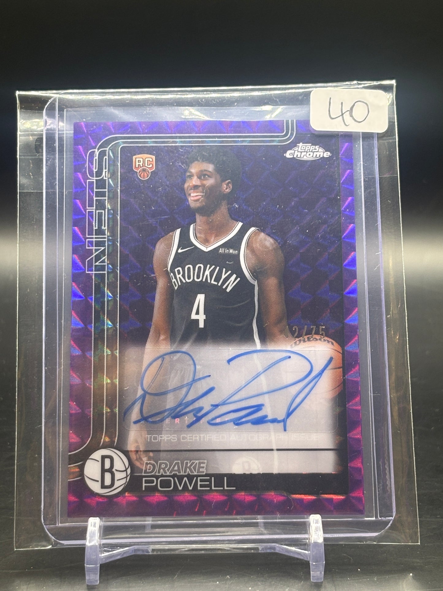 2025 Topps Chrome Drake Powell Purple Auto 42/75 RC