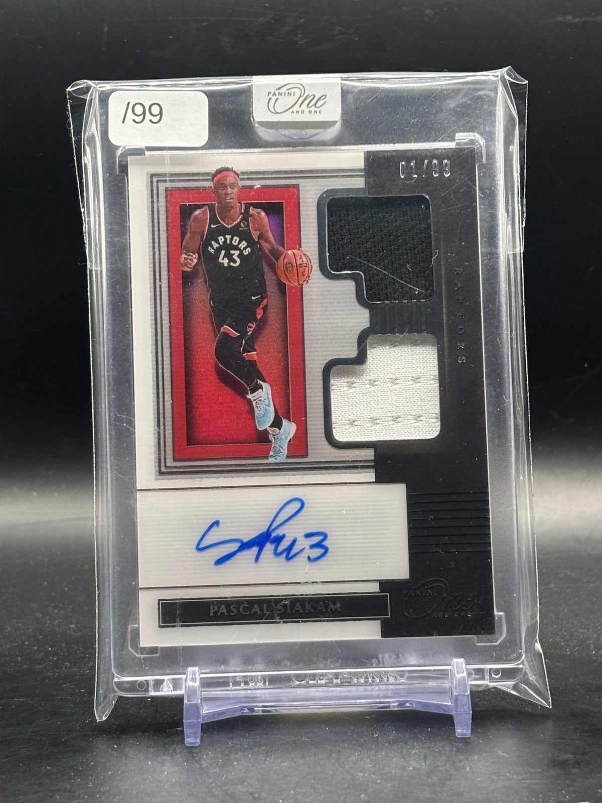 2019-20 Panini One and One NBA Pascal Siakam Toronto Raptors Patch Auto 01/99