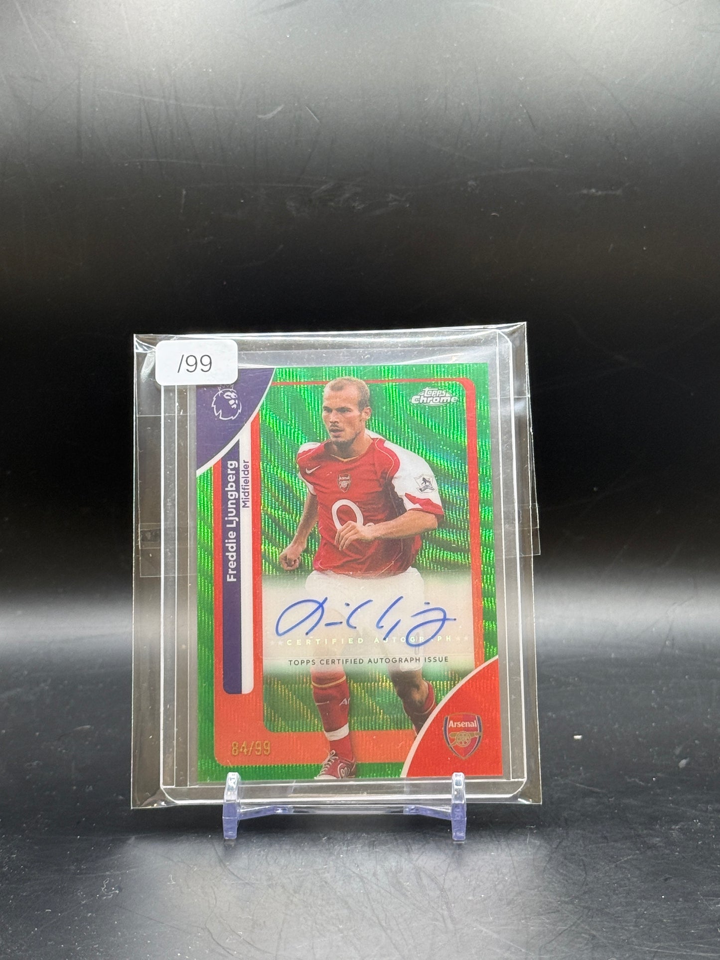 2026 Topps Chrome Premier League Freddie Ljungberg Arsenal Green Wave Auto 84/99