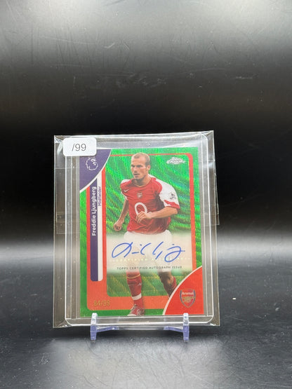 2026 Topps Chrome Premier League Freddie Ljungberg Arsenal Green Wave Auto 84/99