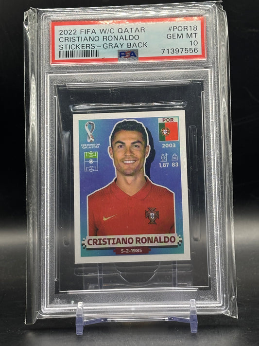 2022 Panini World Cup Sticker Cristiano Ronaldo Portugal PSA 10 71397556