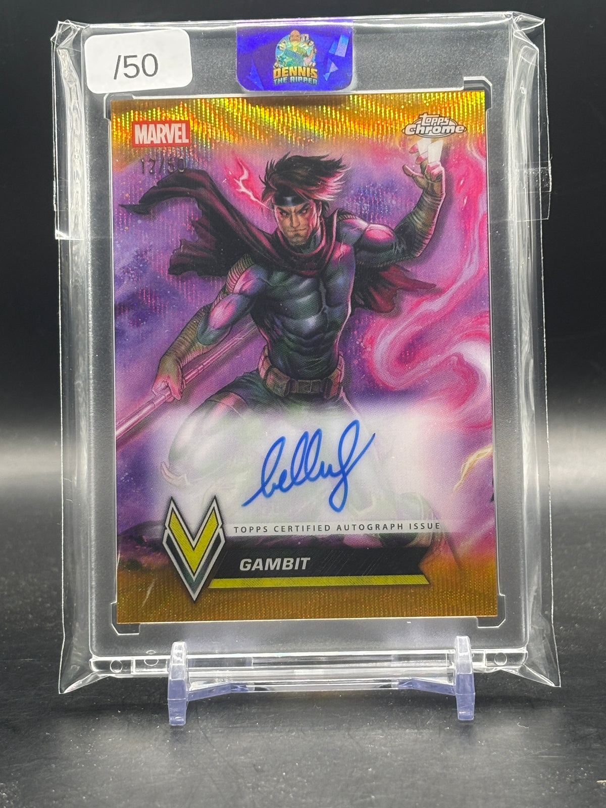 2026 Topps Marvel Comics Chrome Bella Rachlin Gambit Gold Waive Varied Visage Auto 12/50