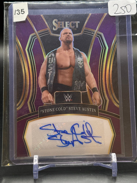 2024 Panini Select ""Stone Cold"" Steve Austin Purple Auto 32/35