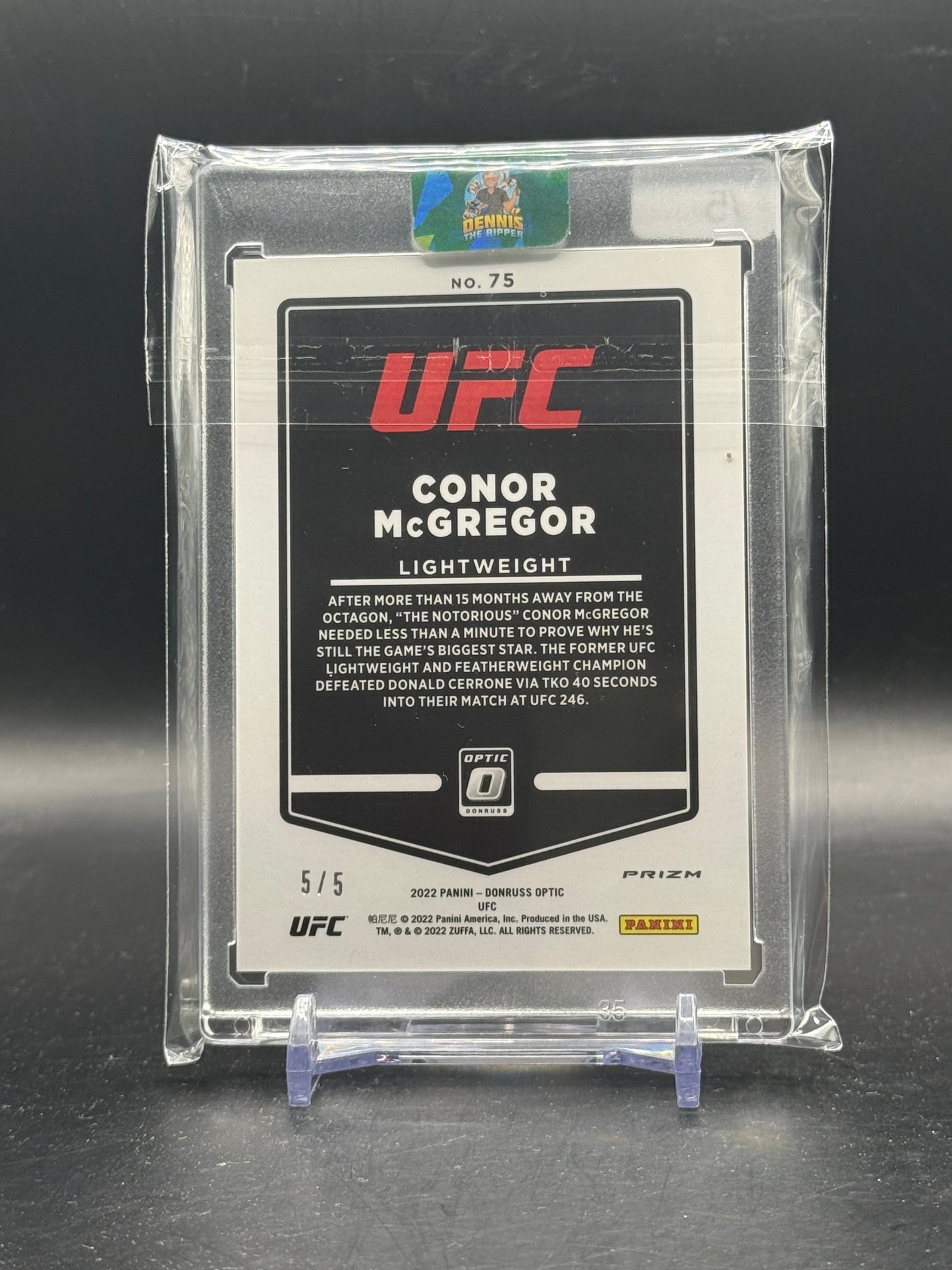 2022 Panini Donruss Optic UFC Conor McGregor Green 5/5