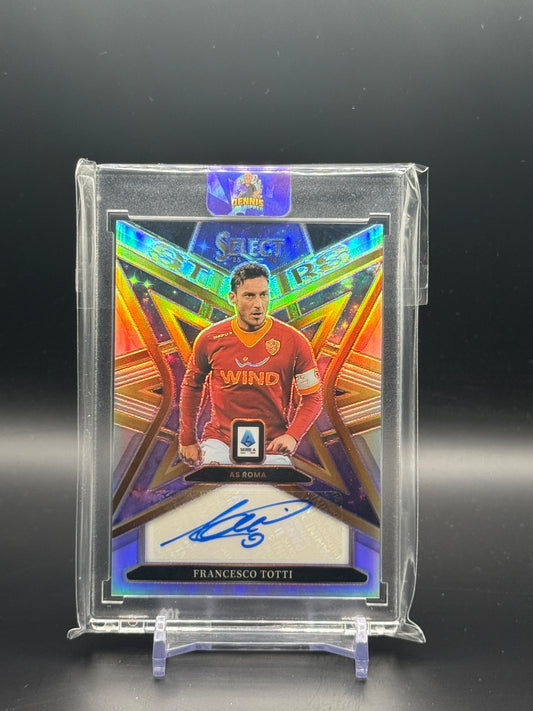 2025-26 Panini Select Serie A Soccer Francesco Totti AS Roma Stars Auto
