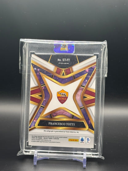 2025-26 Panini Select Serie A Soccer Francesco Totti AS Roma Stars Auto