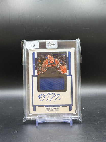2022-23 Panini One and One NBA Obi Toppin New York Knicks Patch Auto 33/49