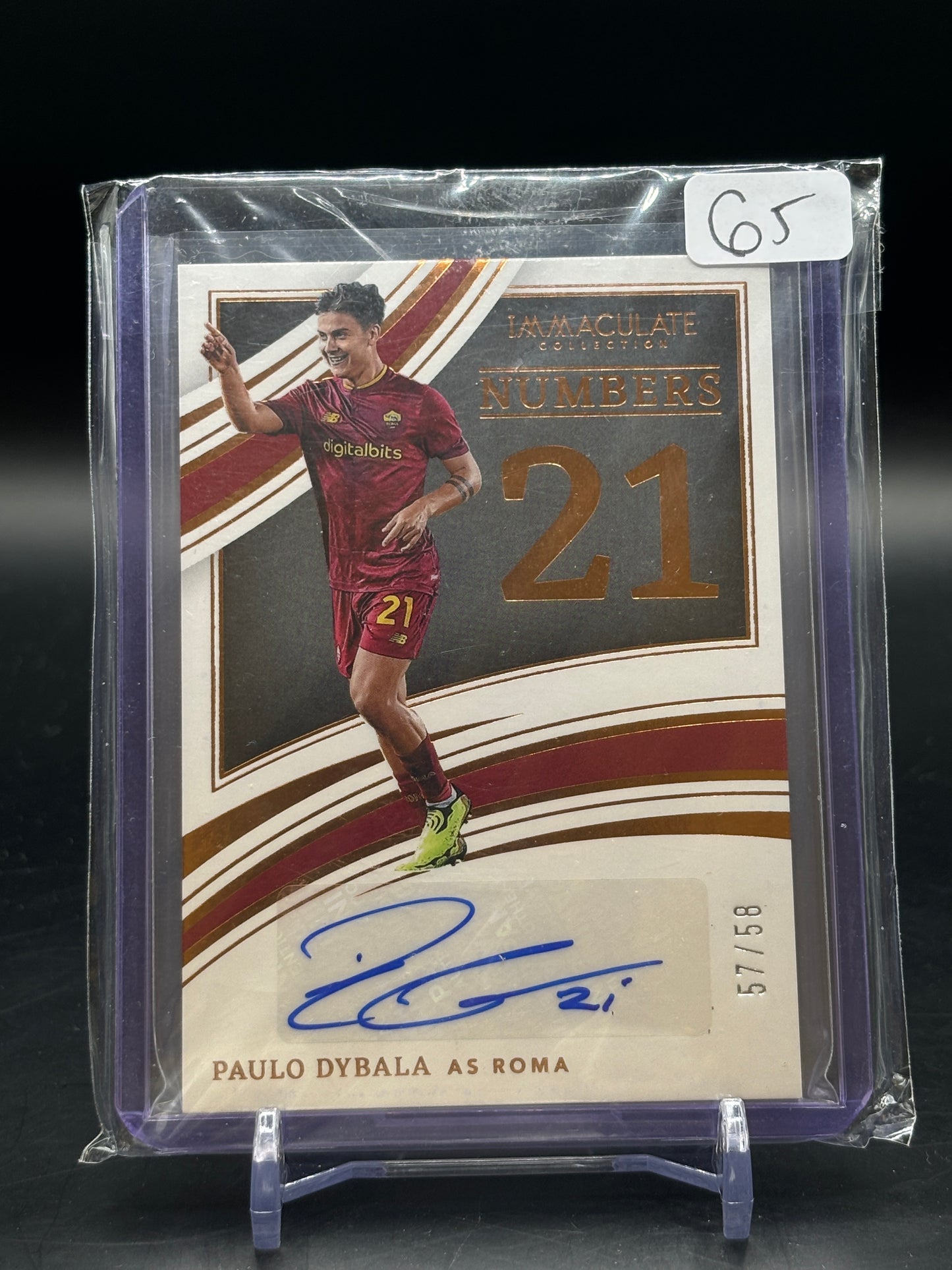 2022/23 Panini Immaculate Paulo Dybala Numbers Auto 57/58
