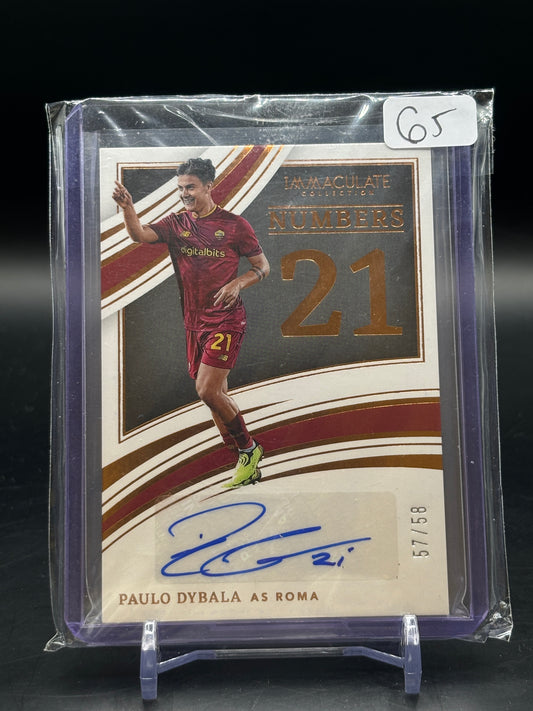 2022/23 Panini Immaculate Paulo Dybala Numbers Auto 57/58