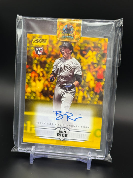 2025 Topps Stadium Club MLB Ben Rice New York Yankees Yellow Auto