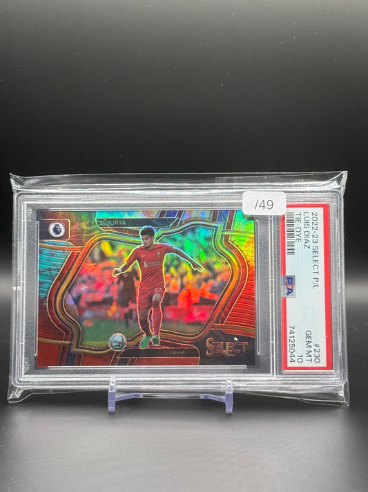 2022-23 Panini Select Premier League Luis Diaz Liverpool FC Tie Dye 11/49 PSA 10 74125044