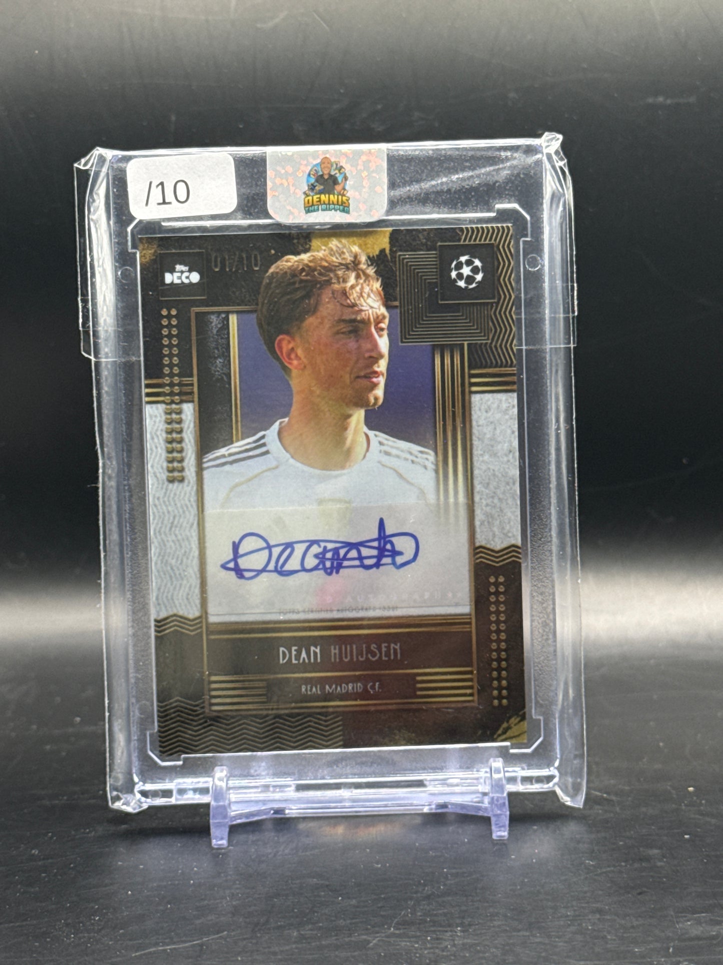 2025-26 Topps Deco UCC Dean Huijsen Real Madrid Black Auto 01/10