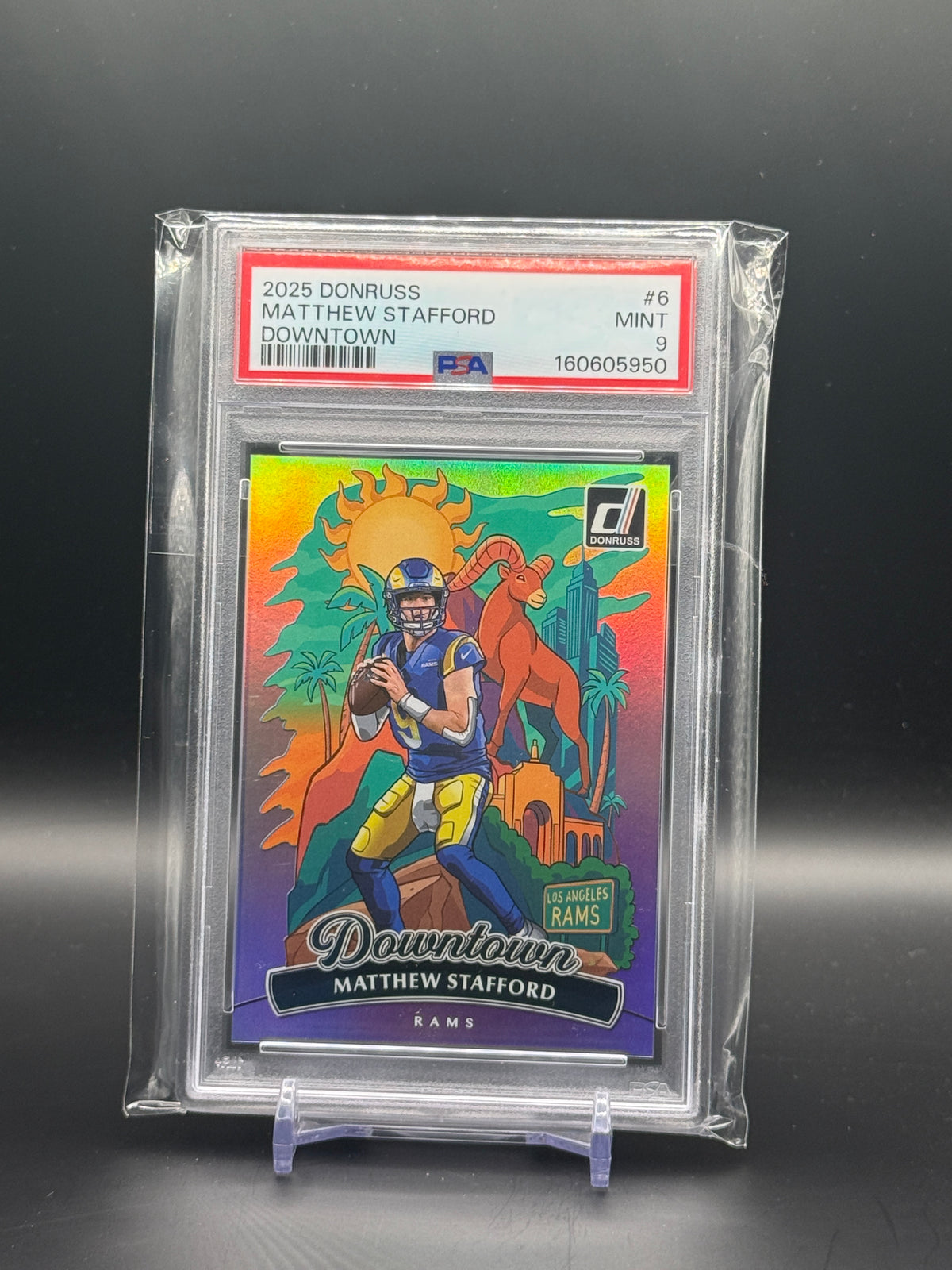 2025 Panini Donruss Matthew Stafford Los Angeles Rams Downtown PSA 9 160605950
