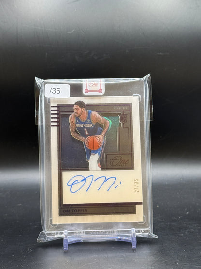 2020-21 Panini One and One NBA Obi Toppin New York Knicks Auto 27/35