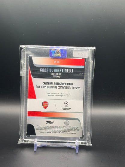 2025-26 Topps Carnaval UCC Gabriel Martinelli Arsenal FC Orange Auto 11/25
