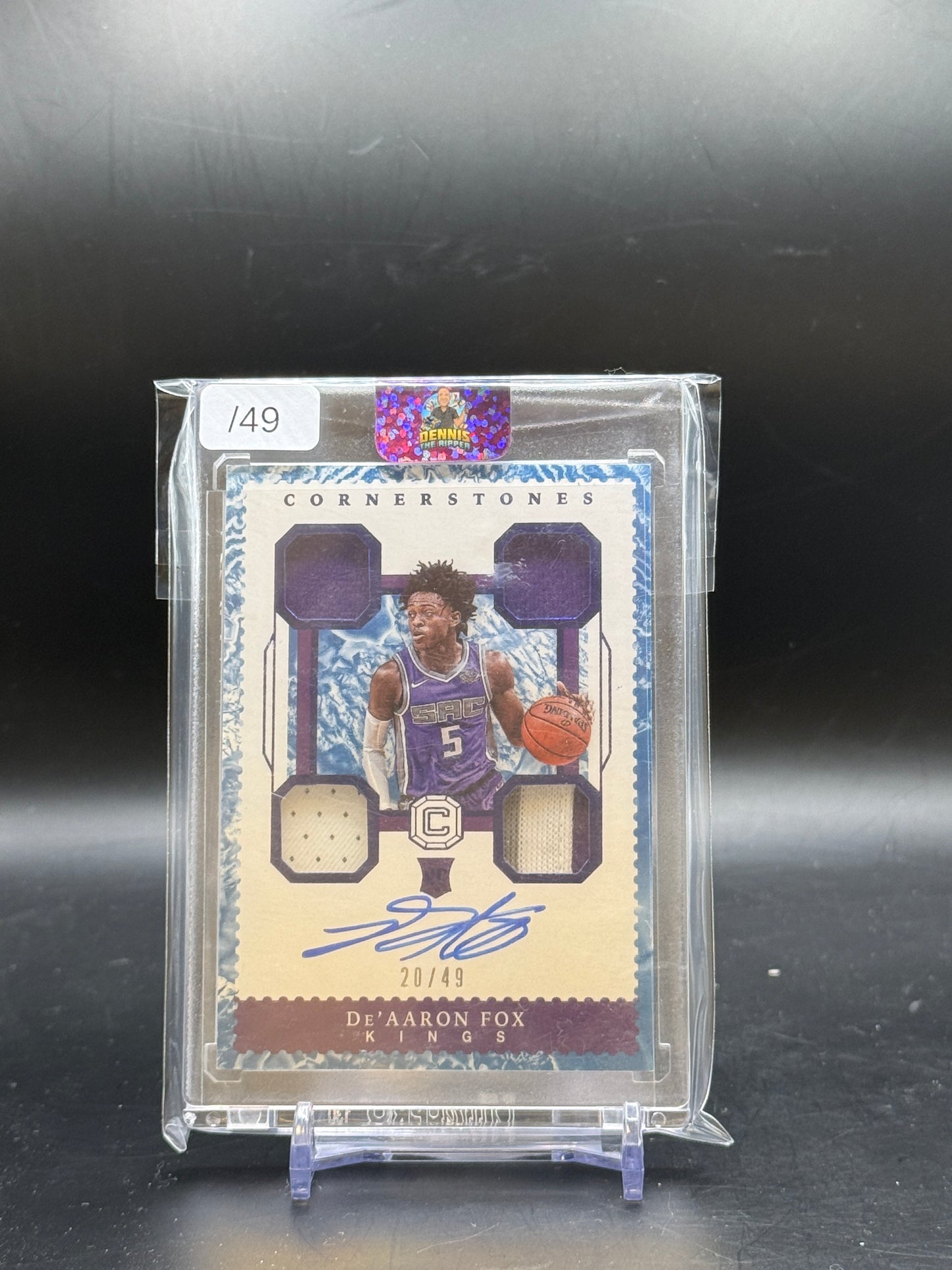 2017-18 Panini Cornerstones NBA De'Aaron Fox Sacramento Kings Patch Auto 20/49