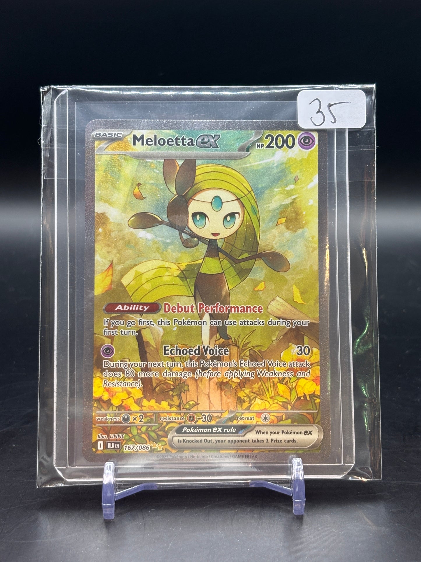 Pokemon Black Bolt Meloetta ex Alt Art 167/086 EN NM