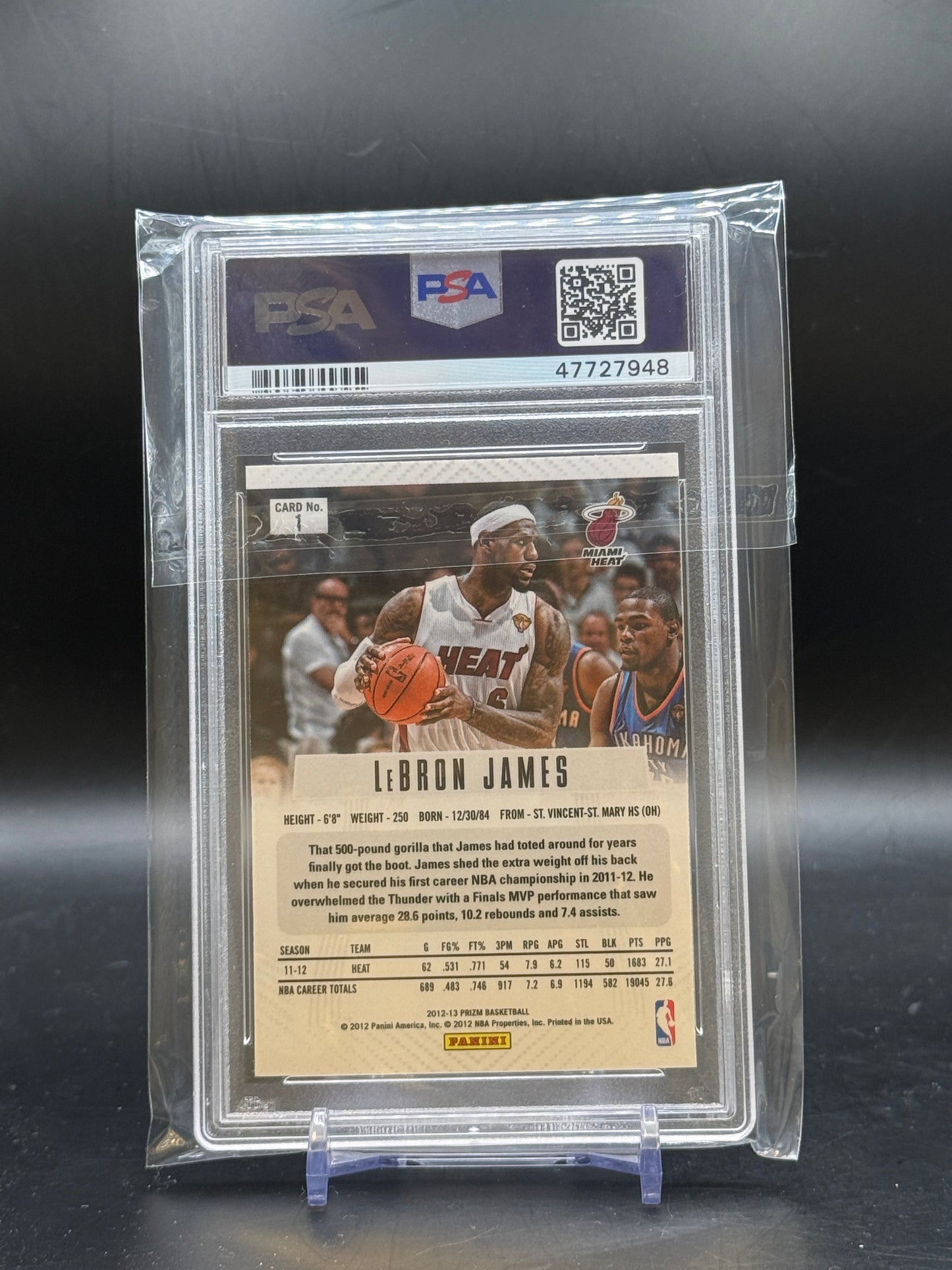2012 Panini Prizm NBA LeBron James Miami Heat PSA 9 47727948