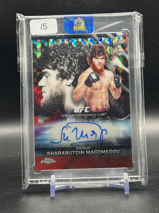 2026 Topps Chrome UFC Sharabutdin Magomedov Lineage Red Auto 4/5