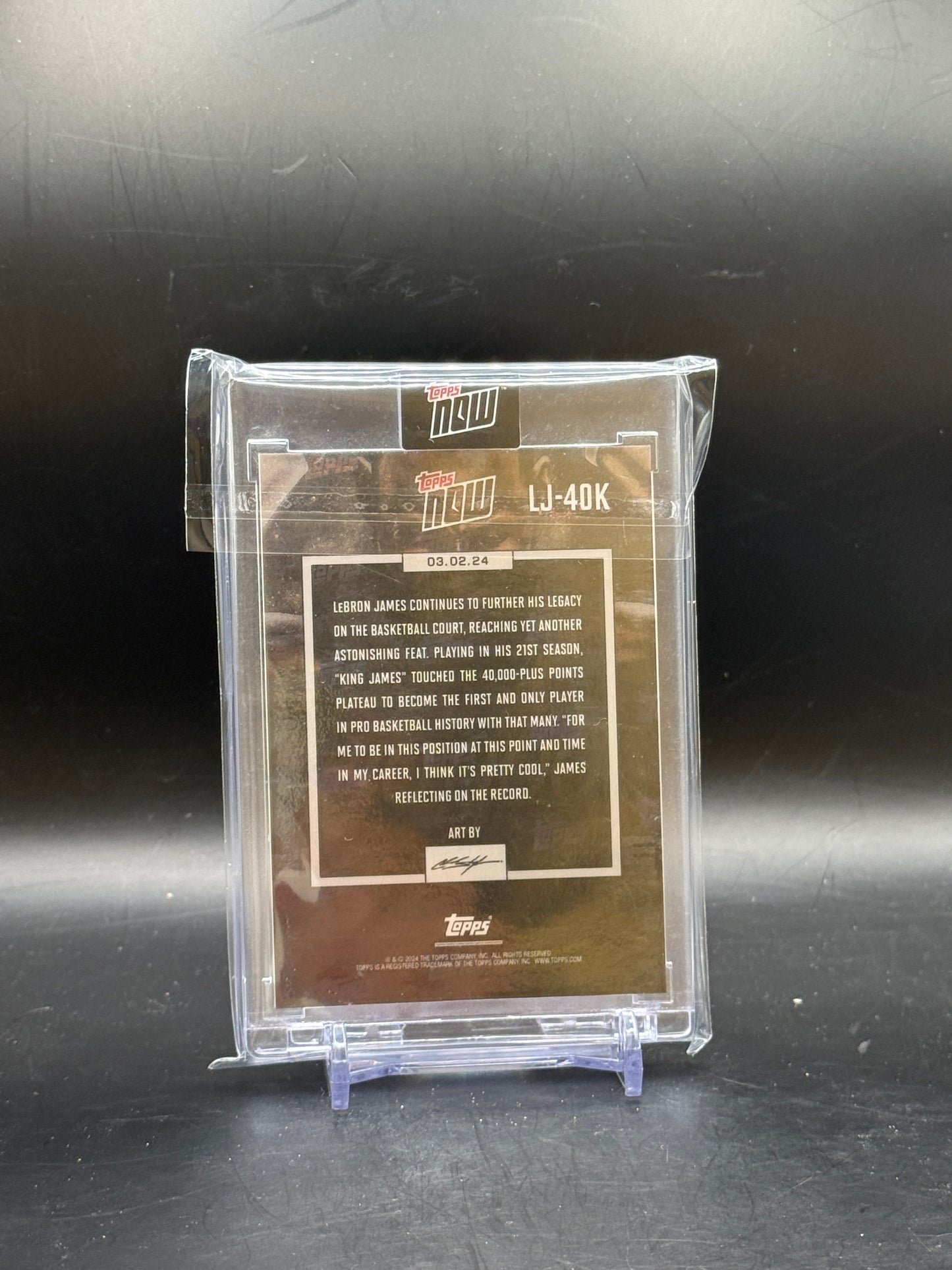 2024 Topps Now LeBron James Los Angeles Lakers 40.000 Career Points