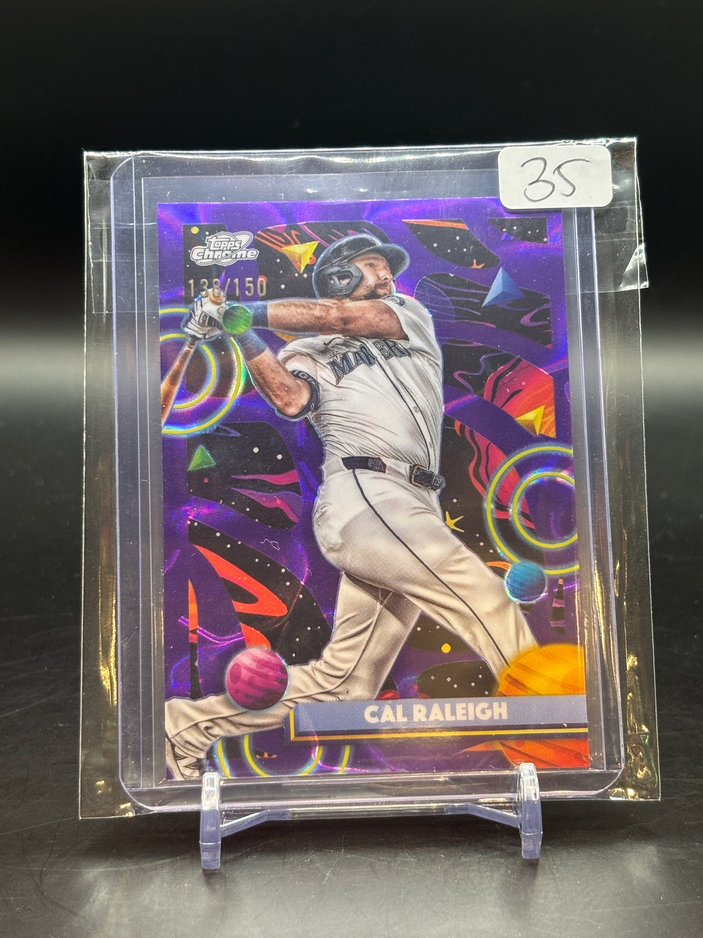 2025 Topps Chrome Cosmic Cal Raleigh Purple Lava 138/150