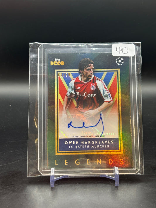 2023/24 Topps Deco Owen Hargreaves Green Auto 63/99