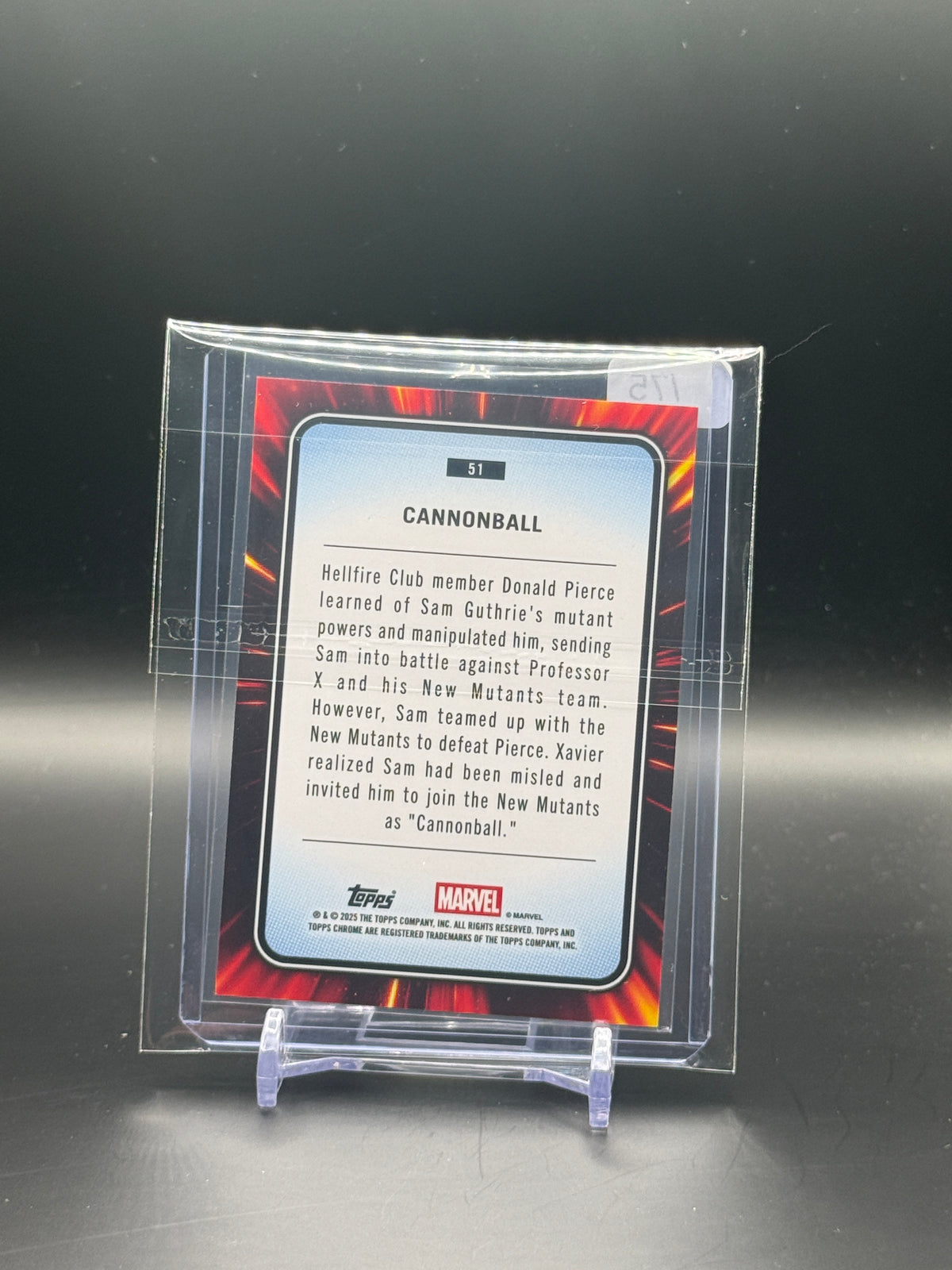 2025 Topps Chrome Marvel Comics Sapphire Cannonball Aqua 66/75