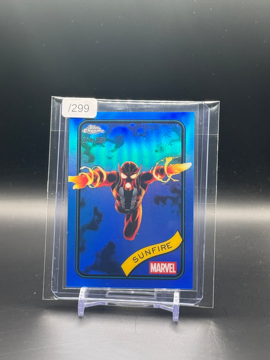 2025 Topps Chrome Marvel Comics Sunfire Blue 214/299