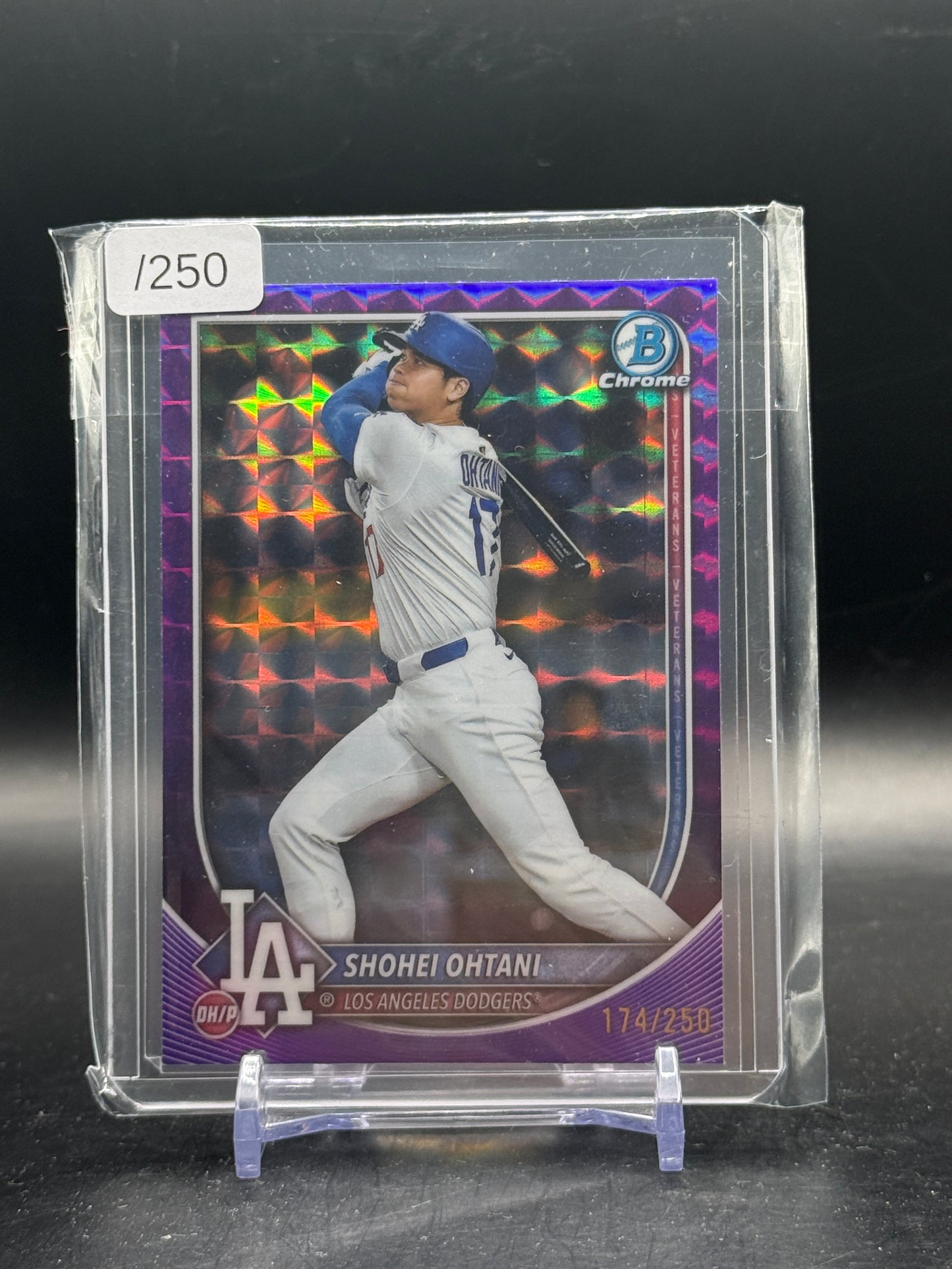 2025 Topps Bowman Chrome MLB Shohei Ohtani Los Angeles Dodgers Purple Geometric 174/250