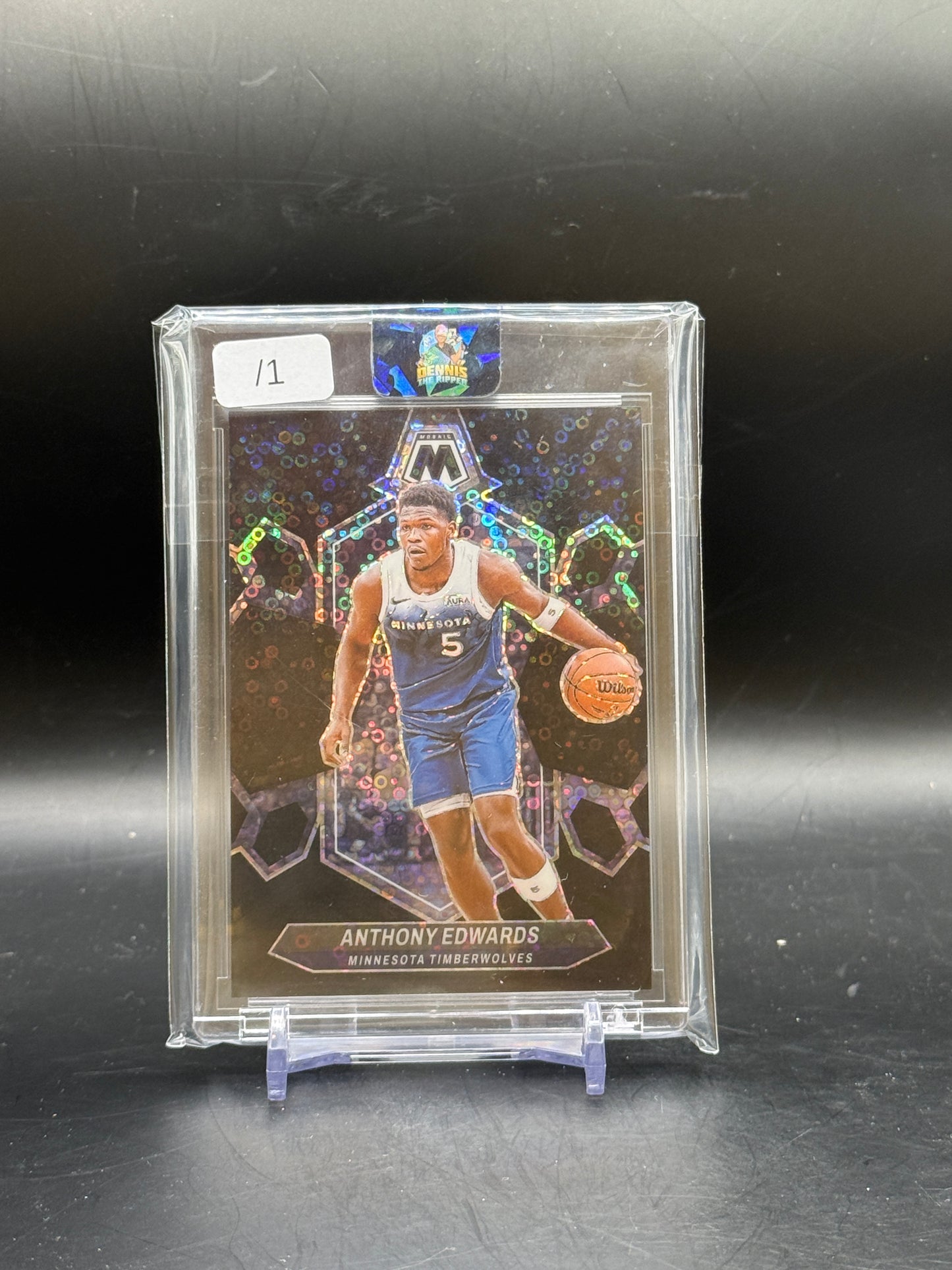 2023-24 Panini Mosaic NBA Anthony Edwards Minnesota Timberwolves Prizm Black 1/1