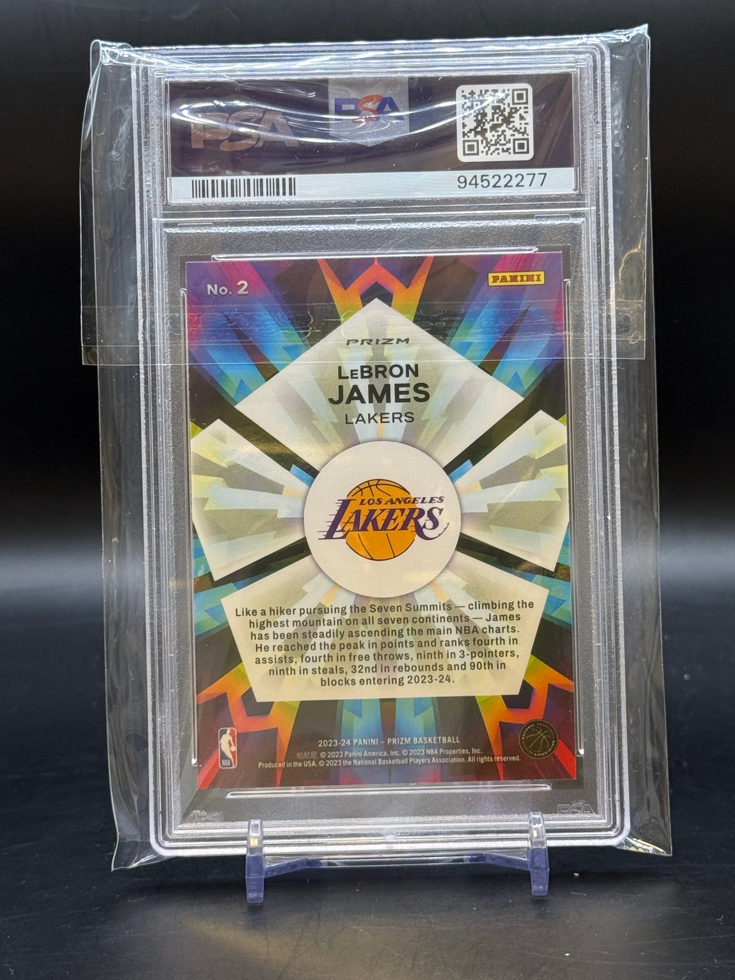 2023 Panini Prizm LeBron Hames Kaleidoscopic Silver Prizm PSA 10 / 94522277
