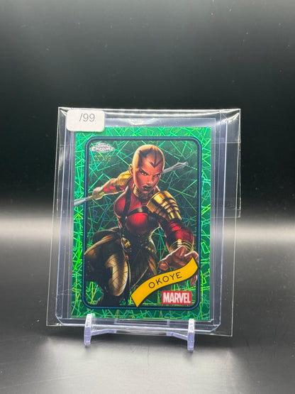 2025 Topps Chrome Marvel Comics Okoye Hulk Green Lazer 22/99