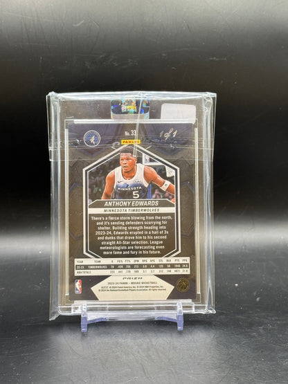 2023-24 Panini Mosaic NBA Anthony Edwards Minnesota Timberwolves Prizm Black 1/1