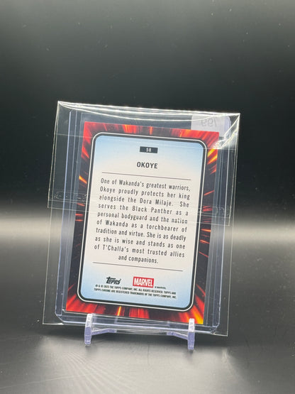 2025 Topps Chrome Marvel Comics Okoye Hulk Green Lazer 22/99