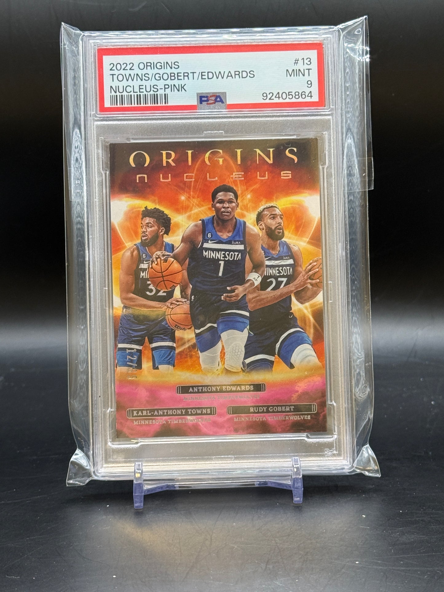 2022 Panini Origins Towns/Gobert/Edwards Nucleus-Pink PSA 9 / 92405864