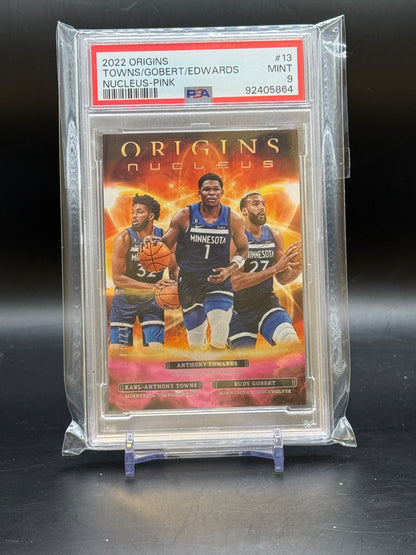 2022 Panini Origins Towns/Gobert/Edwards Nucleus-Pink PSA 9 / 92405864