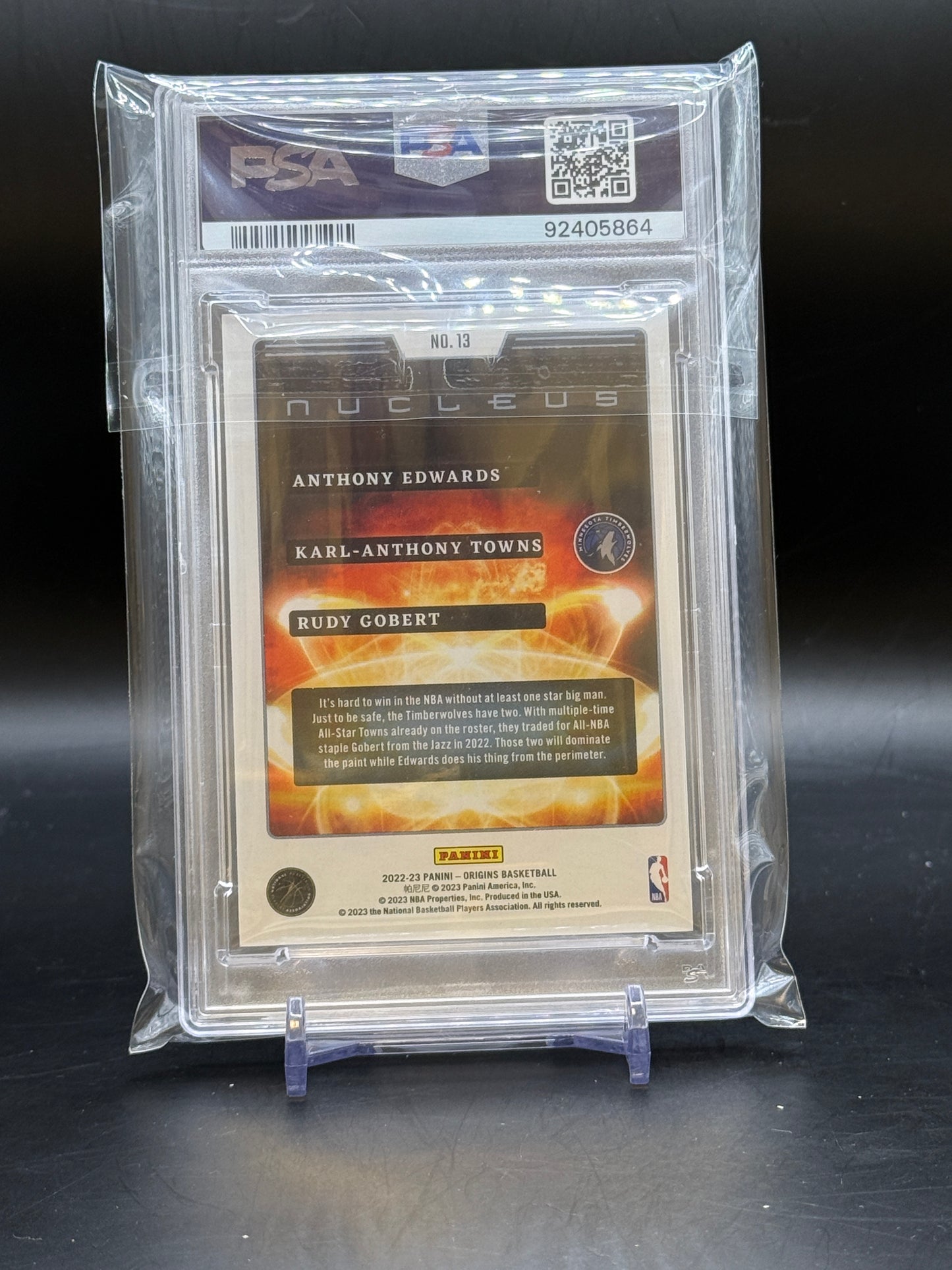 2022 Panini Origins Towns/Gobert/Edwards Nucleus-Pink PSA 9 / 92405864