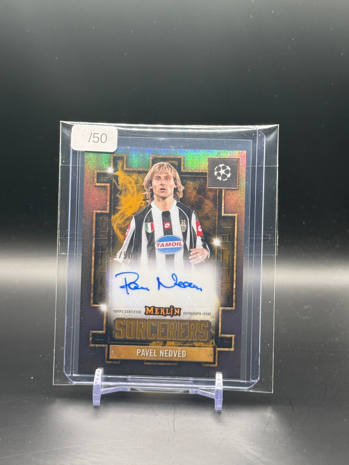 2024-25 Topps Merlin UCC Pavel Nedved Juventus Turin Gold Auto 48/50