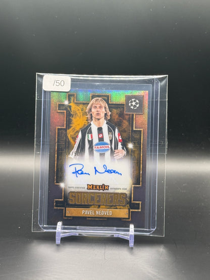2024-25 Topps Merlin UCC Pavel Nedved Juventus Turin Gold Auto 48/50