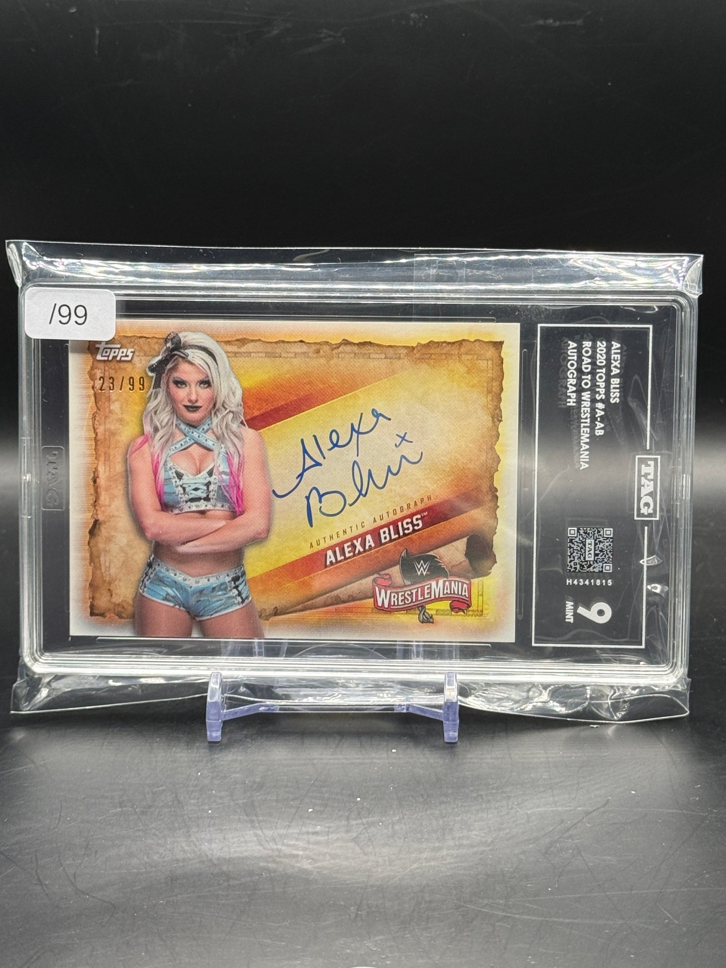 2020 Topps Road to Wrestlemania Alexa Bliss Auto 23/99 TAG H4341815