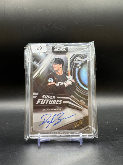 2026 Topps Chrome Black MLB Dylan Beavers Baltimore Orioles Super Futures Auto 21/99