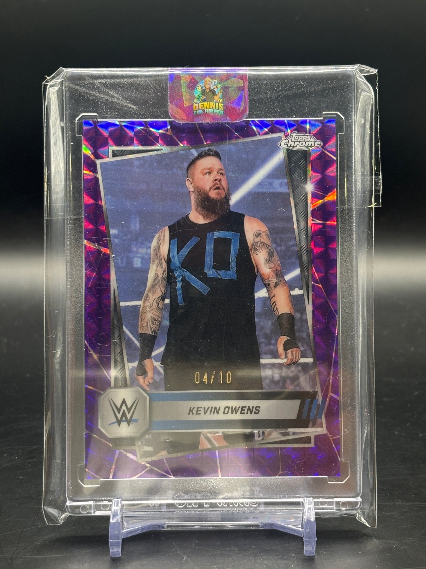 2025 Topps Chrome Kevin Owens Purple Geometric 04/10