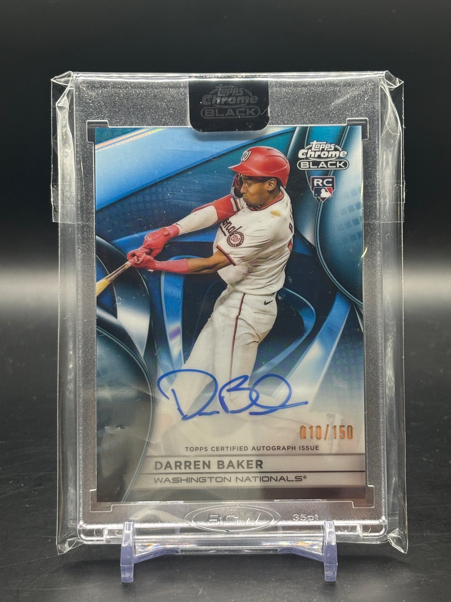 2025 Topps Chrome Black Darren Baker Blue Auto 010/150 RC