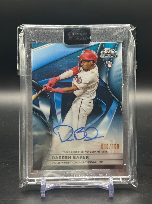 2025 Topps Chrome Black Darren Baker Blue Auto 010/150 RC
