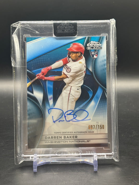 2025 Topps Chrome Black Darren Baker Blue Auto 007/150 RC