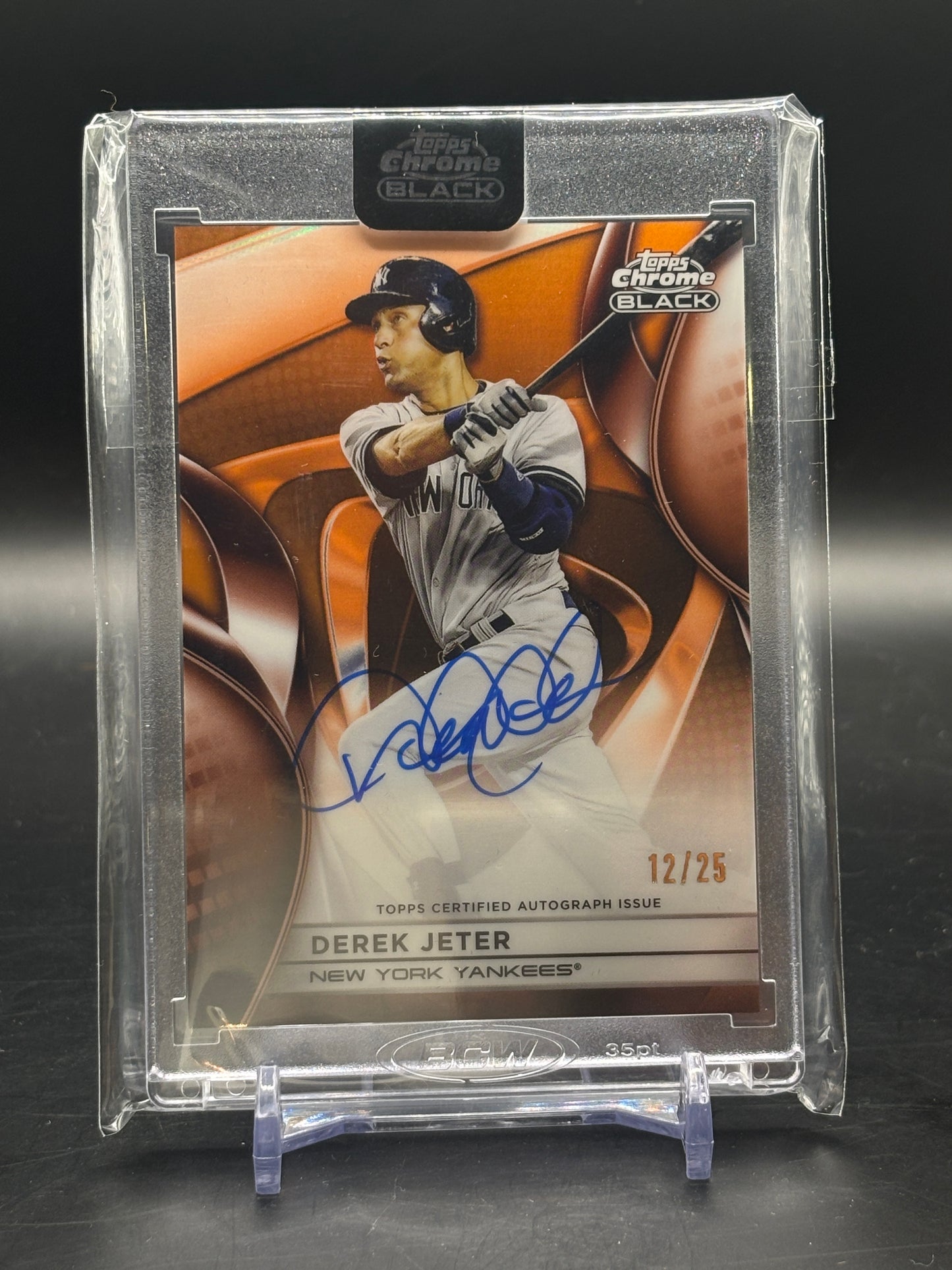 2025 Topps Chrome Black Derek Jeter Orange Auto 12/25