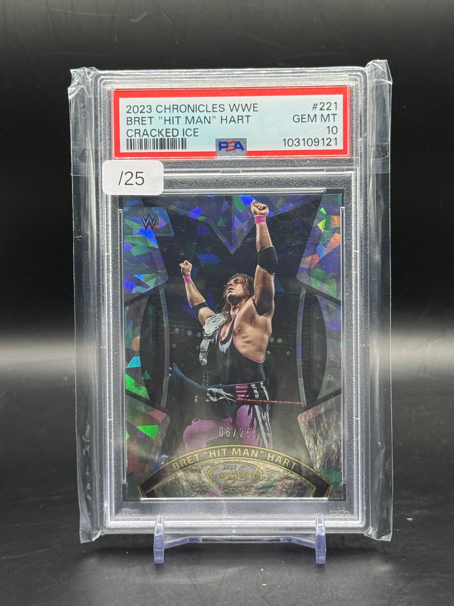 2023 Panini Chronicles Certified WWE Bret "Hit Man" Hart 06/25 PSA 10 / 103109121
