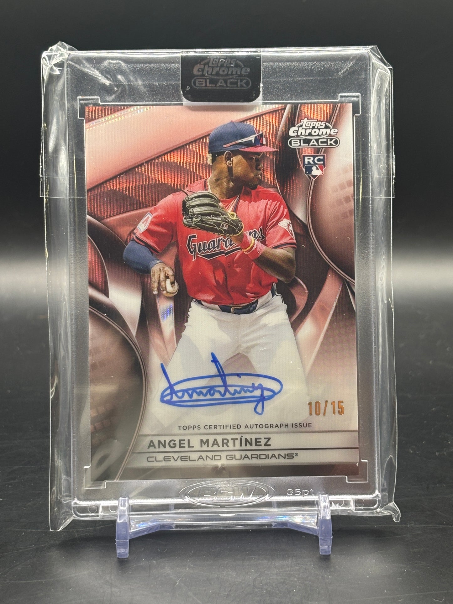 2025 Topps Chrome Black Angel Martinez Rose Gold Auto 10/15