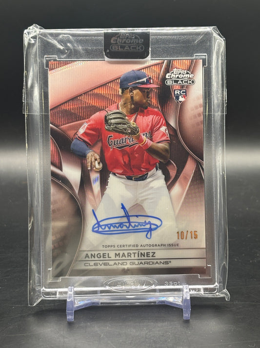 2025 Topps Chrome Black Angel Martinez Rose Gold Auto 10/15