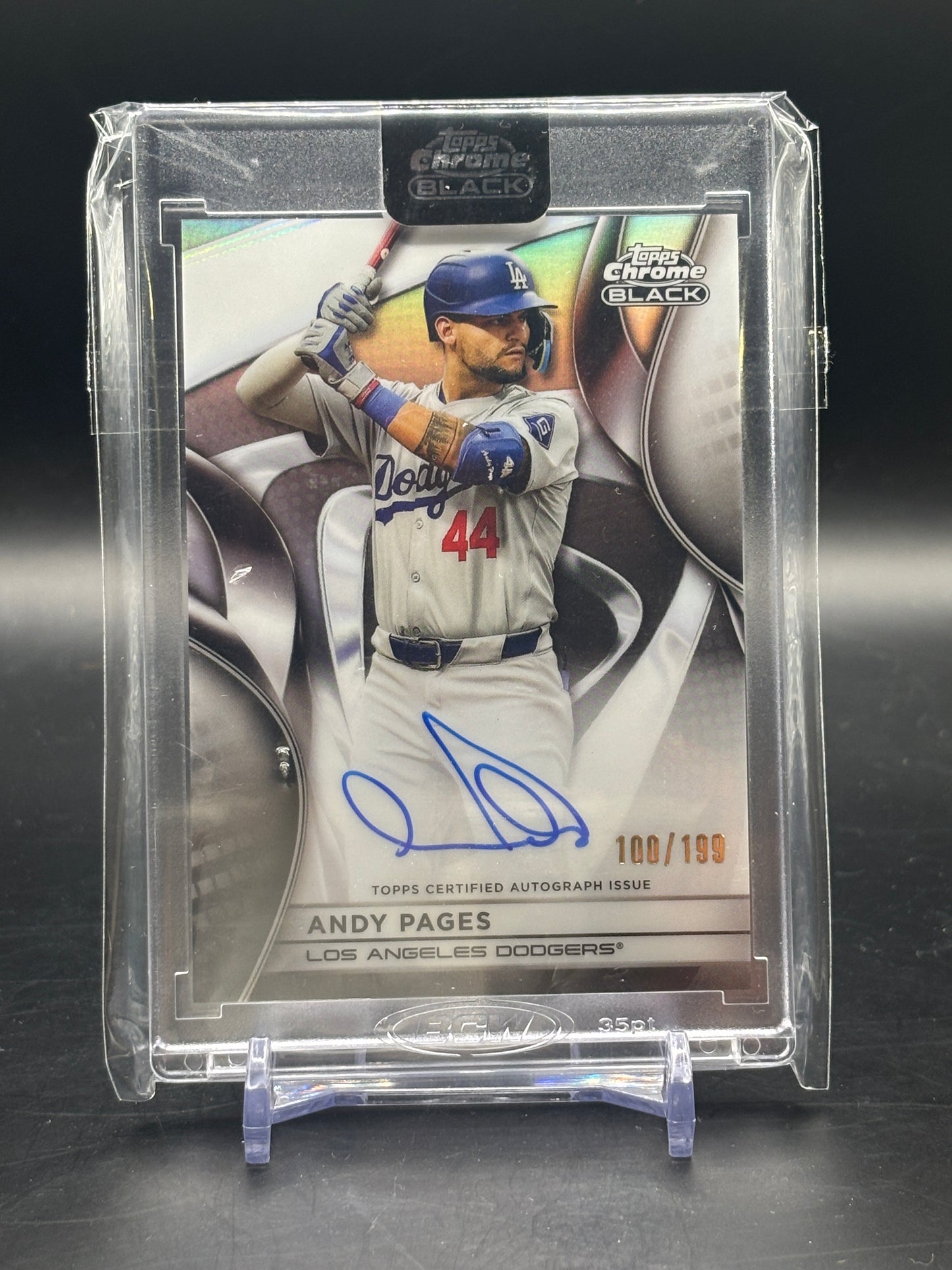 2025 Topps Chrome Black Andy Pages Refractor Auto 100/199